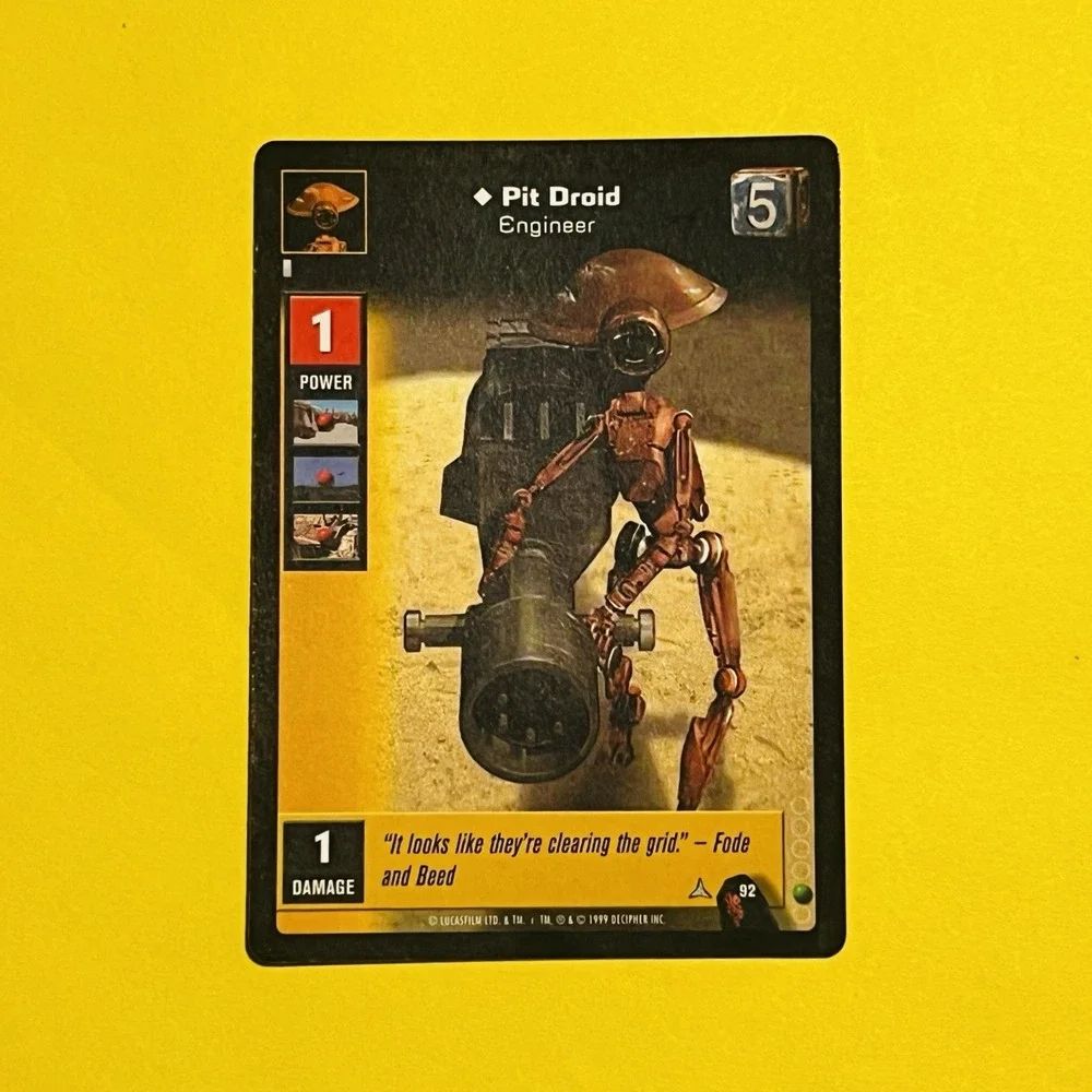 1999 Star Wars: Young Jedi CCG -‎ The Menace of Darth Maul Pit Droid #92